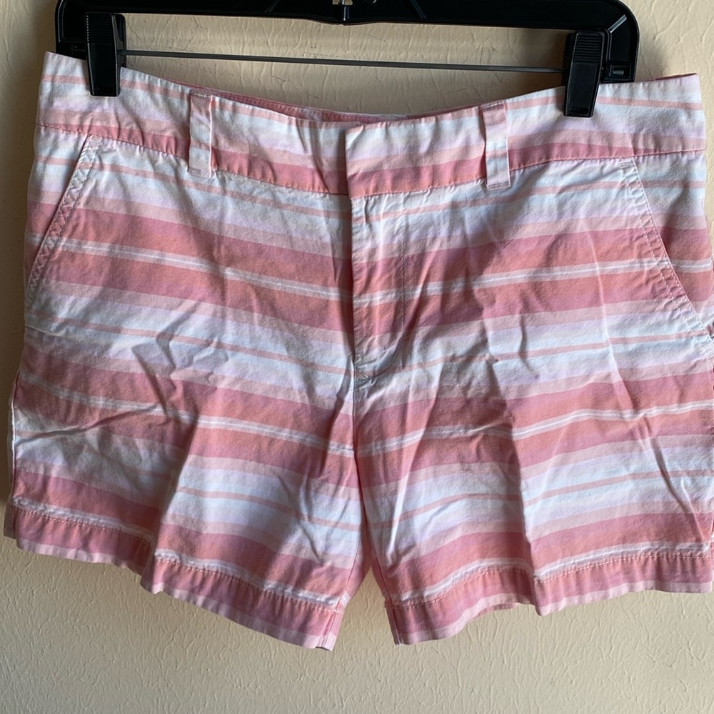 Tommy Hilfiger Shorts 8 Pink Striped Madras 5” inseam 100% cotton